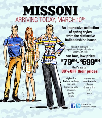 Filenes Basement Missoni Sale